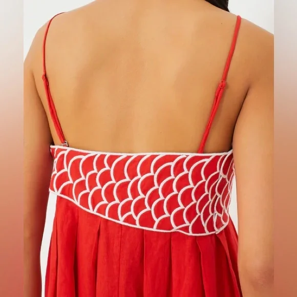 🌺🎉HP🎉🌺 NWT Farm Rio Red Fish Top Maxi Dress - Picture 6 of 16